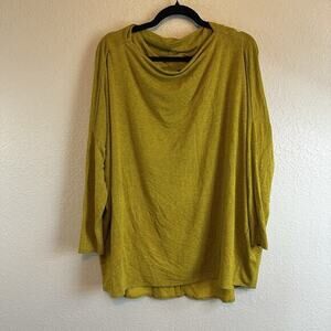 Bryn Walker Top Kiwi Green SZ Medium Dimitri Dolman‎ Sleeve Lagenlook Tunic Boho